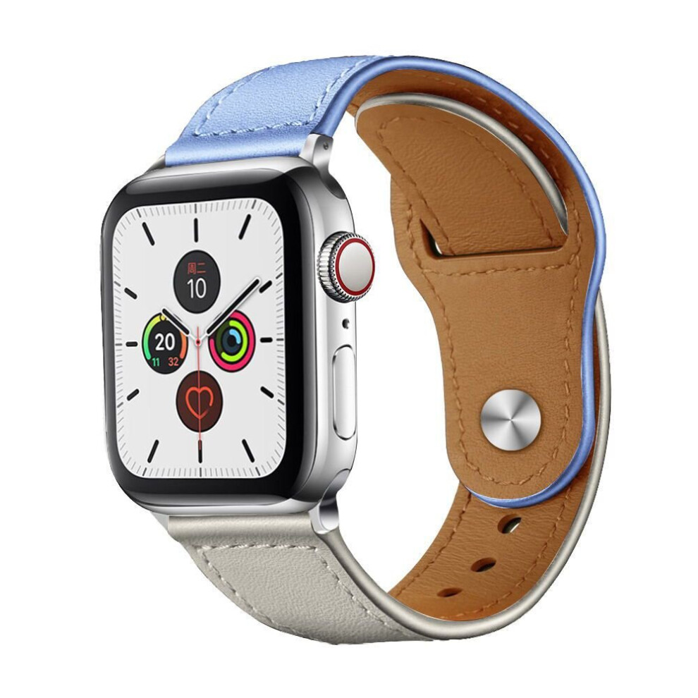 (Lavender White, 38/40/41Mm) Luxury Leather Watch Band Vintage Wristband Strap For Apple Iwatch 1/2/3/4/5/6/7 White,Multicoloured 694404370359