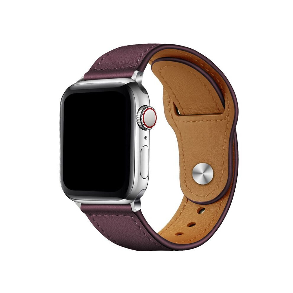 (Red, 38/40/41Mm) Luxury Leather Watch Band Vintage Wristband Strap For Apple Iwatch 1/2/3/4/5/6/7 Red,Multicoloured 692622825033