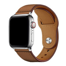 (Light Brown, 38/40/41mm) Luxury Leather Watch Band Vintage Wristband Strap For Apple iWatch 1/2/3/4/5/6/7