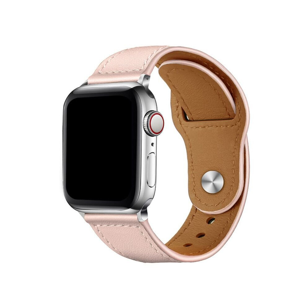 (Pink, 38/40/41Mm) Luxury Leather Watch Band Vintage Wristband Strap For Apple Iwatch 1/2/3/4/5/6/7 Pink,Multicoloured 692021058148