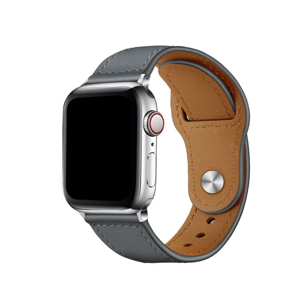 (Gray, 38/40/41Mm) Luxury Leather Watch Band Vintage Wristband Strap For Apple Iwatch 1/2/3/4/5/6/7 Multicoloured 694025393140