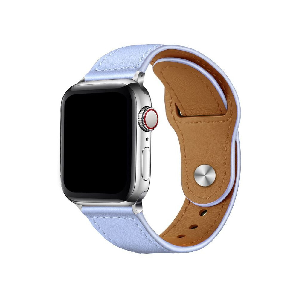 (Lavender 38/40/41Mm) Luxury Leather Watch Band Vintage Wristband Strap For Apple Iwatch 1/2/3/4/5/6/7 Multicoloured 699335276060