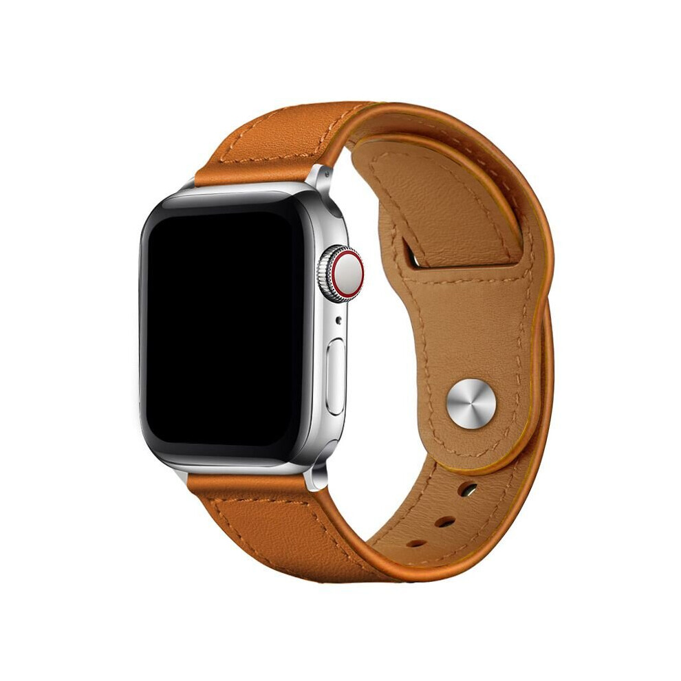 (Brown, 38/40/41Mm) Luxury Leather Watch Band Vintage Wristband Strap For Apple Iwatch 1/2/3/4/5/6/7 Brown,Multicoloured 697581279088