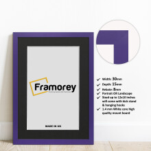 (6x4" Pic (8x6" Frame)) Purple Picture Frame Photo Frames With Black Mount Wall Art Hanging Frame Home Decor Frame
