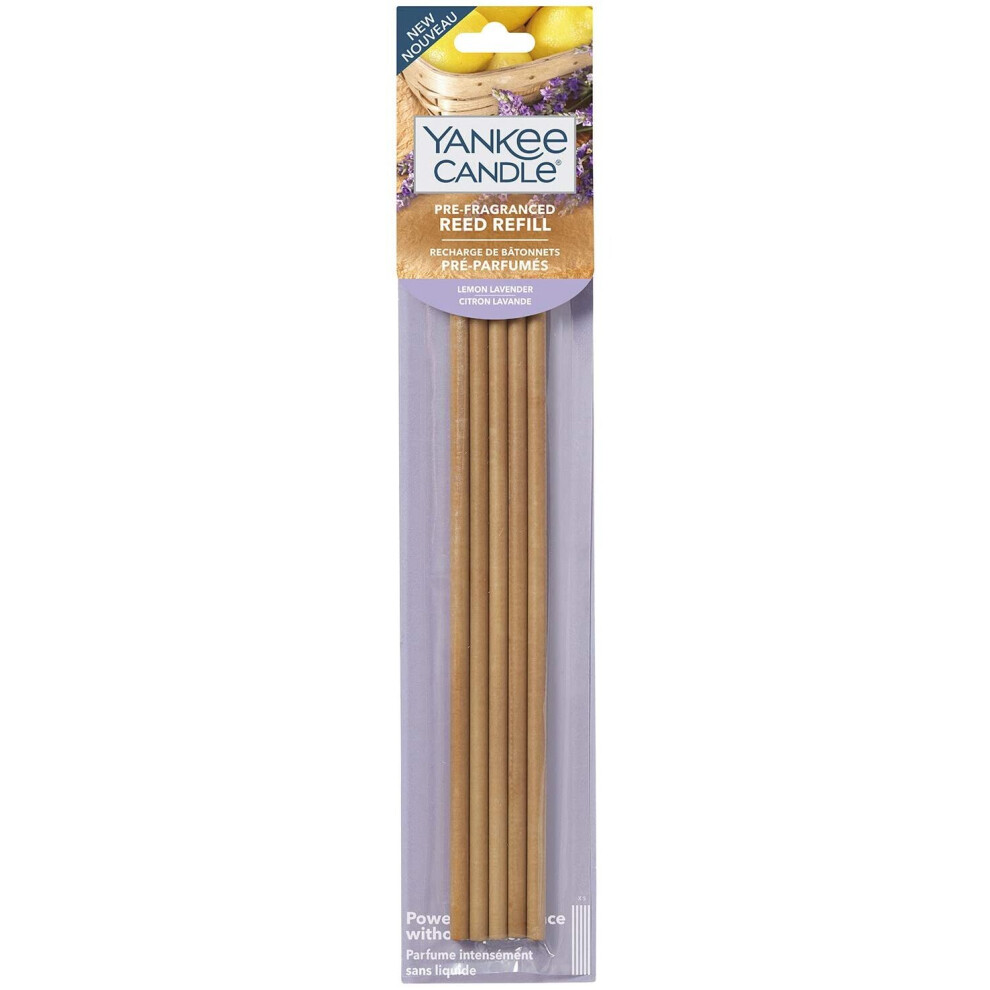 Yankee Candle Pre-Fragranced Reed Diffuser Refill Sticks, Lemon Lavender, 5 Count