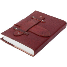 OVERDOSE Handmade Genuine Leather Center Patty Journal Compact Travel Planner Handbook Diary Sketchbook Size 6x8 inches