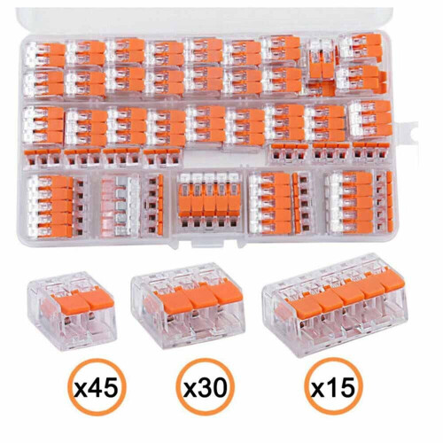 90x For Wago 221 Electrical Connectors Wire Block Clamp Terminal Cable 2