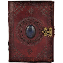 OVERDOSE Handmade Genuine Leather Brown Stone Journal Travel Diary Writing Planner Handbook Diary Sketchbook Size 6x8 inches