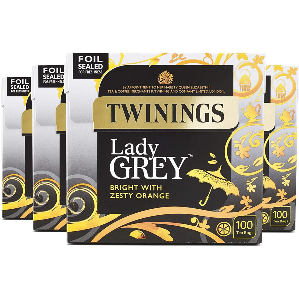 Twinings Lady Grey Tea 400 Bags (Multipack of 4 x 100 Tea Bags)