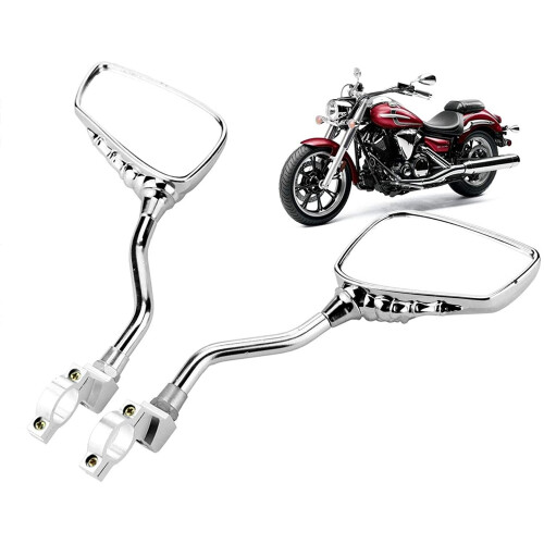 Create Idea Universal Motorcycle Handlebar Mirror Mount 10Mm-7/8 Aluminum Clamp Chrome 2