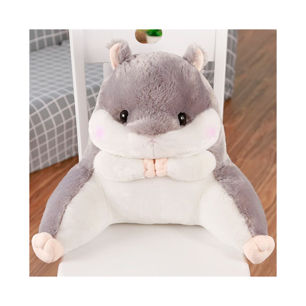 (Grey) Hamster Lounger Back Pillow Bed Rest Support Office Home Seat Backrest