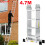 4.7M Folding Ladder Aluminium Ladder Multi Purpose Extendable 2