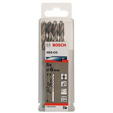 Bosch Professional 5pc. HSS-Co Metal Drill Bit (stainless steel, 8 x 75 x 117 mm, accessory drill driver)