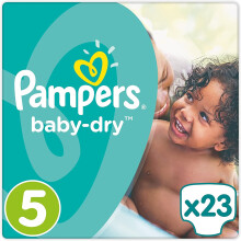 Pampers Baby Dry Size 5 Nappies Carry Pack, Pack of 23