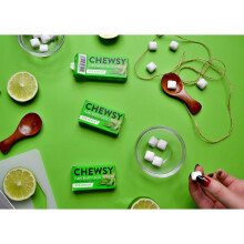 Chewsy Spearmint | Natural + Plastic-Free Chewing Gum | Sugar-Free + Aspartame-Free | 100% Xylitol + Tooth Friendly | Vegan 15g (Pack of 12, 120