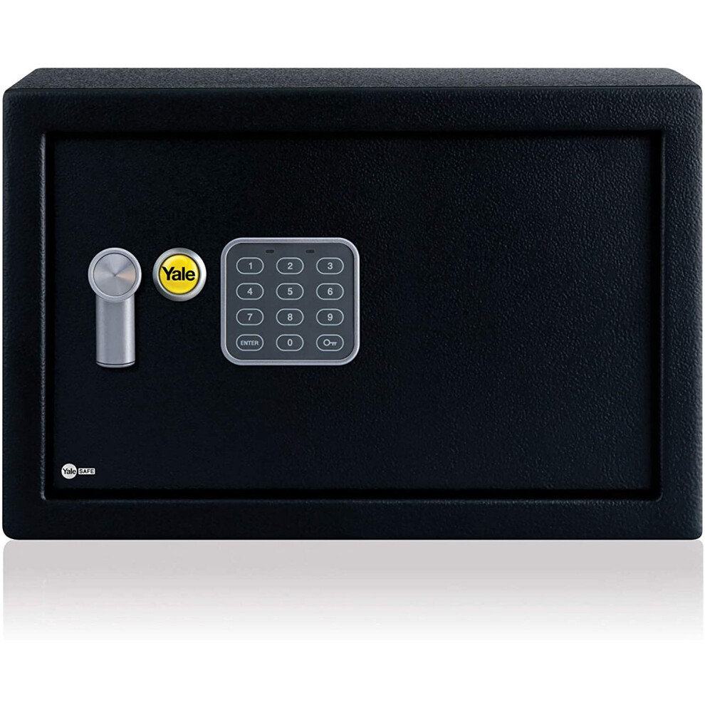 Yale YEC/200/DB1 Small Alarmed Value Safe, 130 db built in Alarm, Steel Construction, Steel Locking Bolts, Emergency Overide Key, Wall and Floor