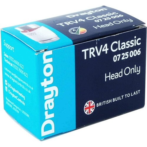 Drayton Drayton TRV4 Thermostatic Valve, Head Only, Chrome & White 2
