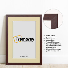 (6x4" Pic (8x6" Frame)) Mahogany Picture Frame Photo Frames With Ivory Mount Wall Art Hanging Frame Home Decor Frame