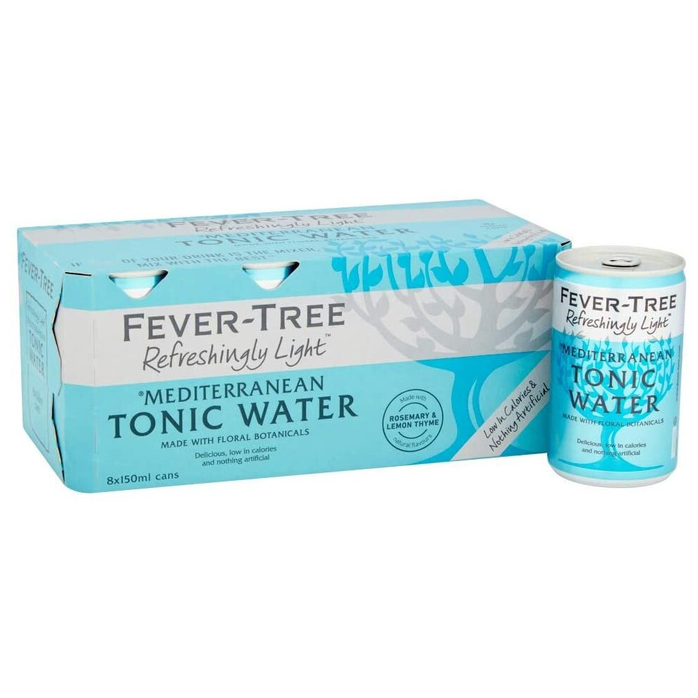 Fever-Tree Light Mediterranean Tonic Water, 8 x 150ml