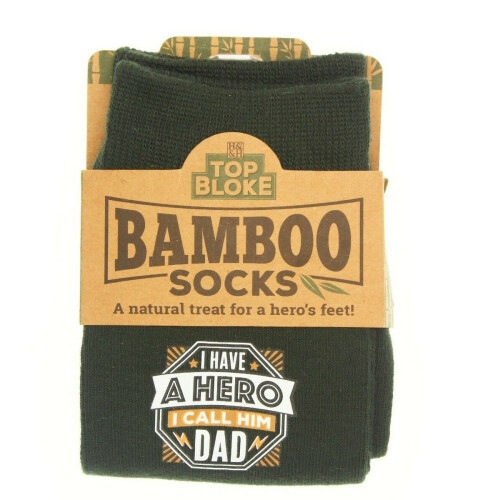 (Dad) Top Bloke Mens Bamboo Socks Green Personalised Name