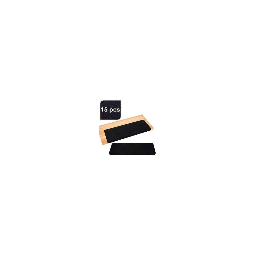 (Black) Rectangular Stair Carpet Treads Staircase Cover