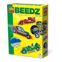 SES CREATIVE Beedz Iron-on Beads Glow-in-the-Dark Car Pegboard, 1400 Iron-on Beads (06215)