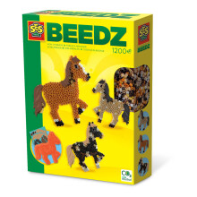 SES CREATIVE Beedz Iron-on Beads Horse Pegboard, 1200 Iron-on Beads (06214)