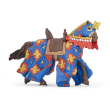 Estatueta de flor de lis de cavalo azul - PAPO - O MUNDO MEDIEVAL - Para crianças