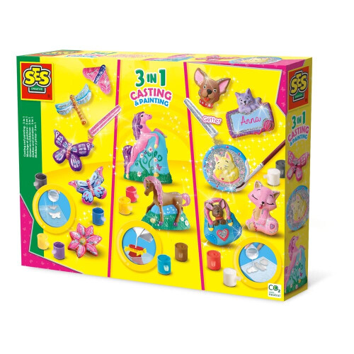 SES CREATIVE Animals 3-in-1 Casting and Painting (01288)