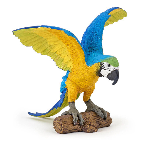 PAPO Wild Animal Kingdom Blue Ara Parrot Toy Figure 50235 - Premium Hand-Painted PVC Figure for Ages 3+
