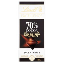 Lindt Excellence 70% Cocoa Dark 100g (Pack of 8)