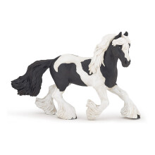 Figurinha Cob - PAPO - Cavalo Cob irlandês pinto preto - Figurinha pintada à mão