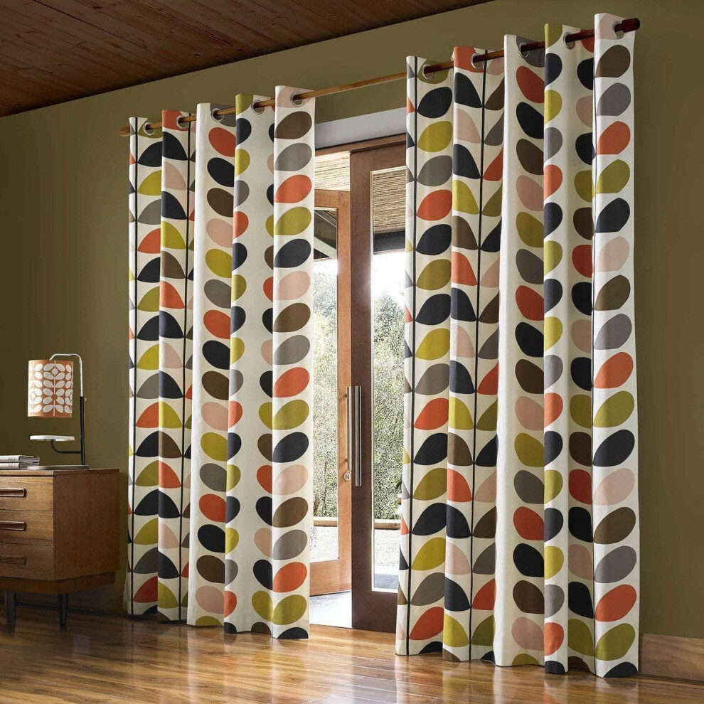 Multi Stem Fully Lined Eyelet Curtain Pair