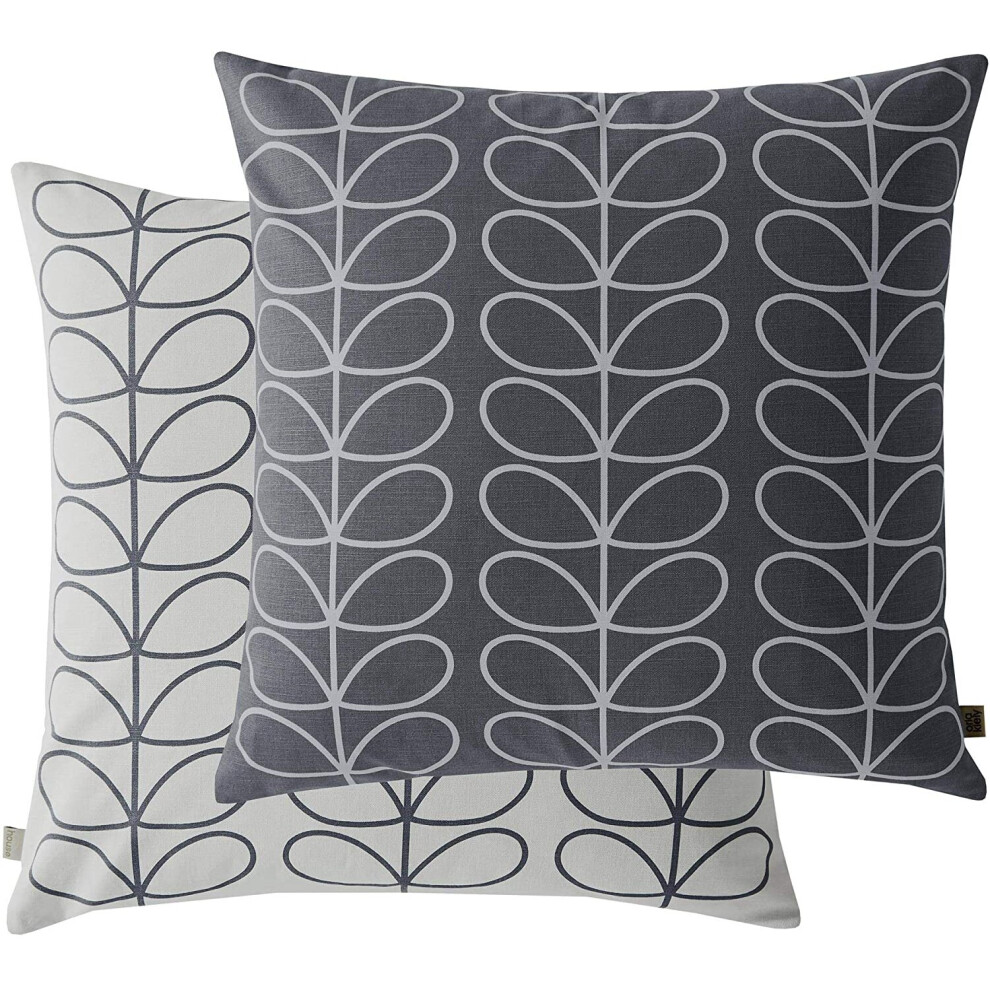 Orla Kiely SMALL Linear Stem Cool Grey Filled Cushion 50 x 50cm