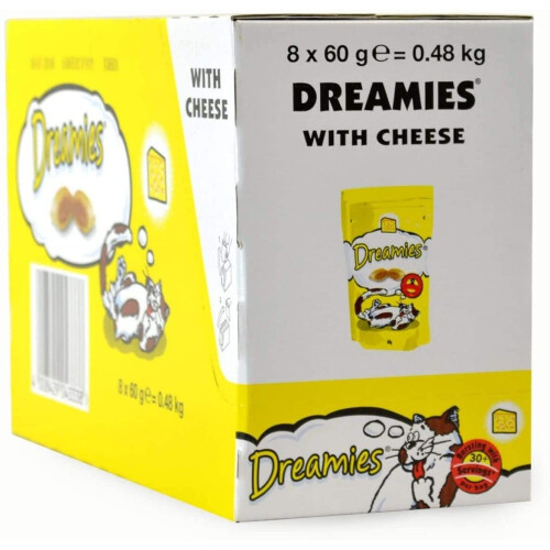 Dreamies 8 x 60g Dreamies Cat Treats With Cheese - Bulk Pack