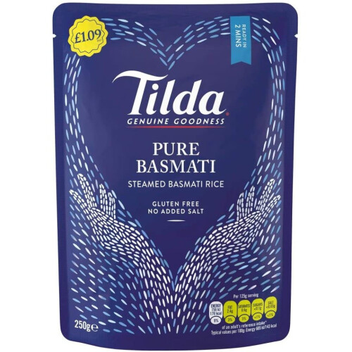 Tilda Pure Basmati Rice 250g (Pack of 6)