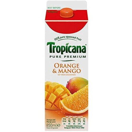 Tropicana Orange & Mango 850ml (Pack of 6) 1