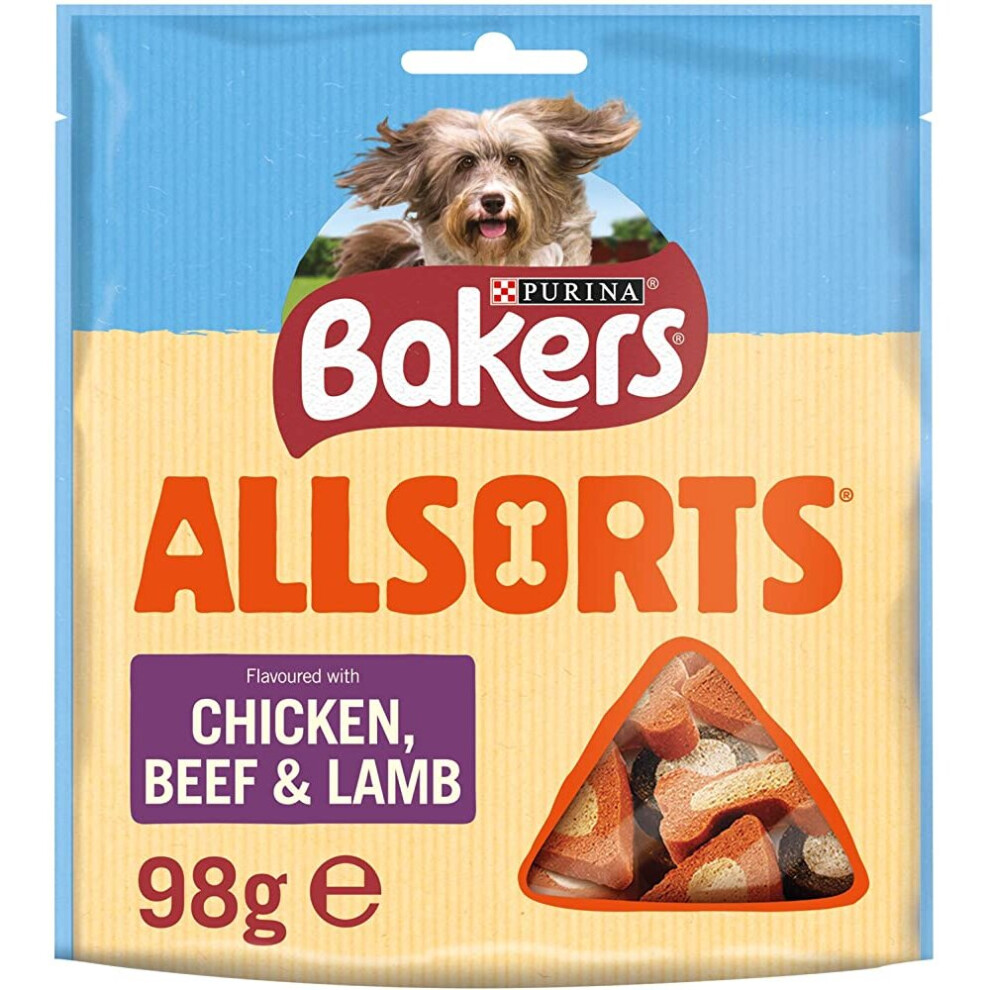 Bakers Allsorts Dog Treats Chicken & Beef 98g (Case of 6)