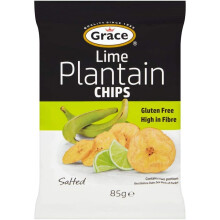 Grace Plantain Chips Lime 85g (Pack of 9)