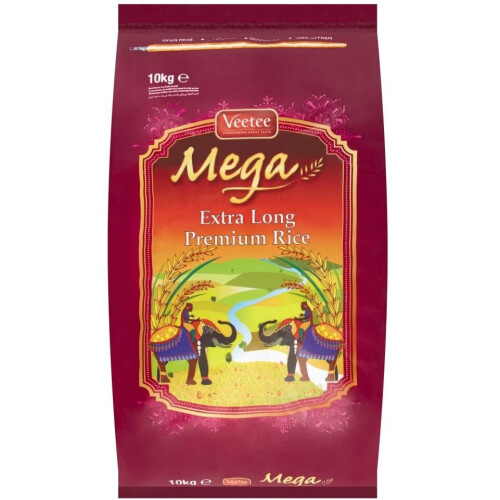 Veetee Mega Extra Long Premium Rice, 10 kg