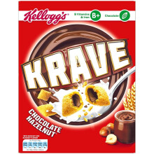 Krave Hazelnut Chocolate Cereal Shells 375 g, Pack of 6