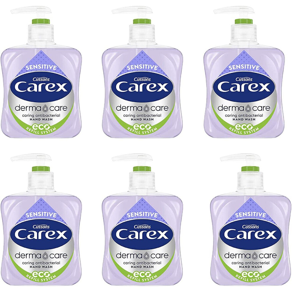 Carex Dermacare Sensitive Antibacterial Hand Wash 250ml x Pack of 6