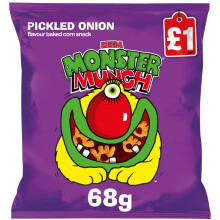 Mega Monster Munch Pickled Onion Snacks 68g (Pack of 12)
