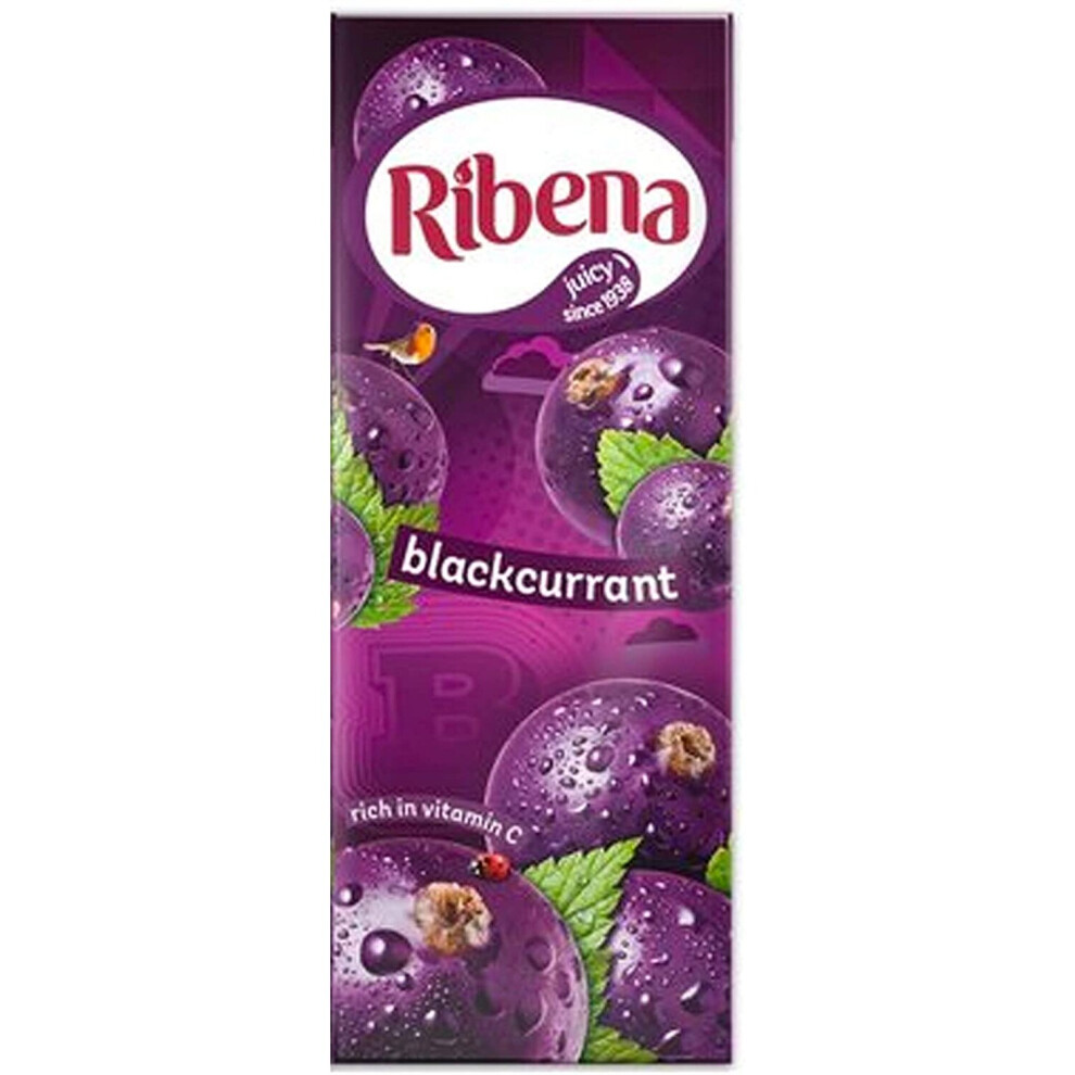 Ribena Blackcurrant Vitamin C Juice Box Kids Children Fruit Drink 250Ml (Pack Of 24)
