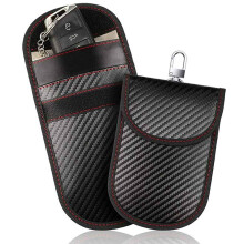 Youngshion 3-Pack Anti-Theft Faraday Pouch Car Key RFID Signal Blocker Remote Entry Protector Bag with Hook and Securing Keyring