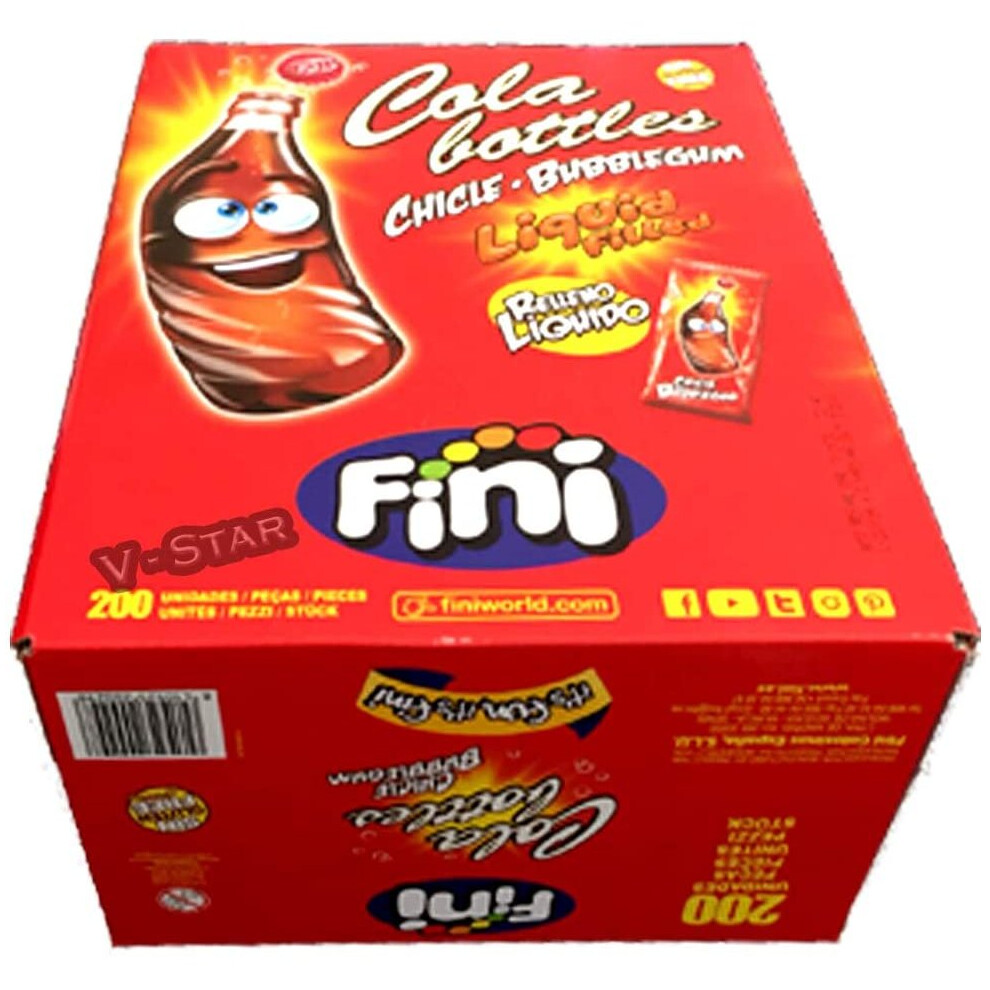 FINI COLA Bottles Liquid Filled Bubblegum Retro Sweets & Candy (200)