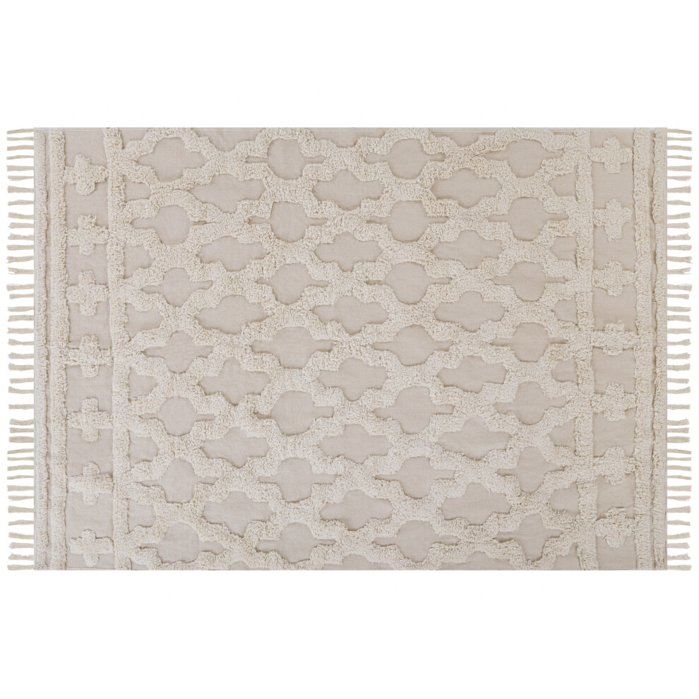 Cotton Area Rug 160 x 230 cm Beige SULUOVA