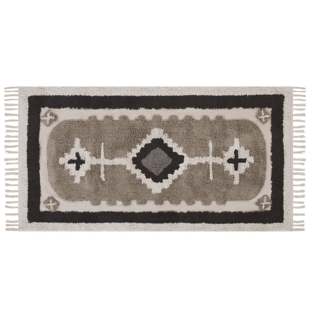 Cotton Area Rug 80 x 150 cm Beige GEYVE