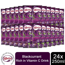 Ribena Blackcurrant Cartons Fruit Juice, 24 x 250ml – Real British Blackcurrant, No Artificial Colours or Flavours | F96789