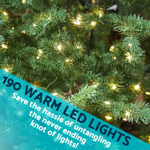 Dellonda Pre-Lit 5ft Hinged Christmas Tree with Warm White LED Lights & PE/PVC Tips - DH80 2